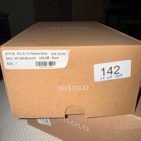 Nisolo Ella Black and Tan Slide Sandals NWT - Picture 7 of 7